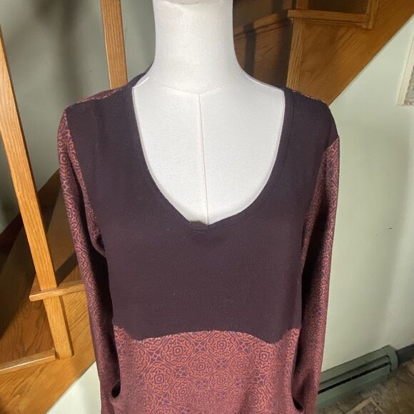 Mexicali Blues Dress Womens Size XL Geometric Print Bohemian Long Sleeve Hippie - Picture 2 of 8